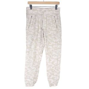 Athleta Cabo Tide Linen Jogger 4 Camo Elastic Waist Pull On Pant Beach Surf Tan